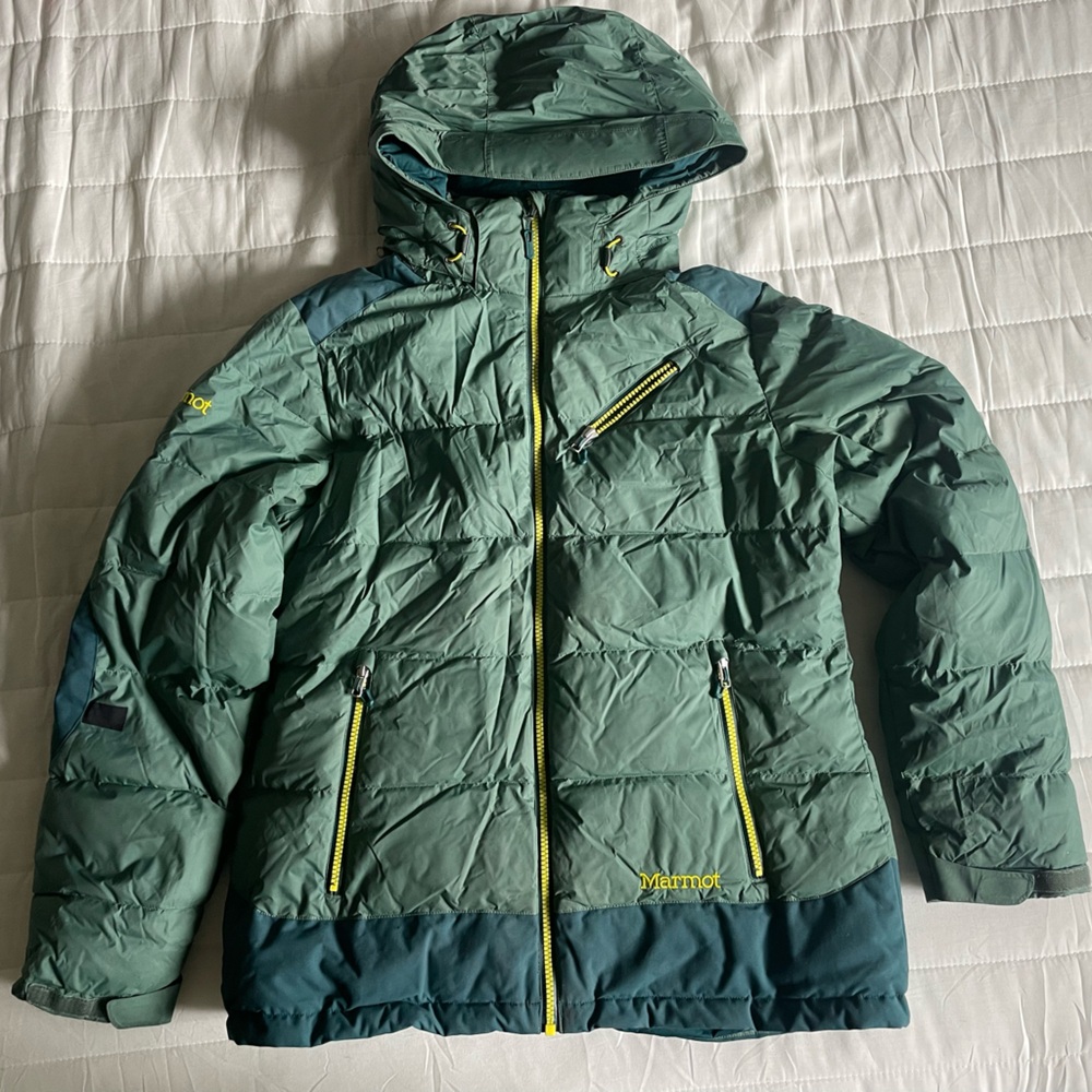 Marmot jacket waterproof 600 fill down L teal